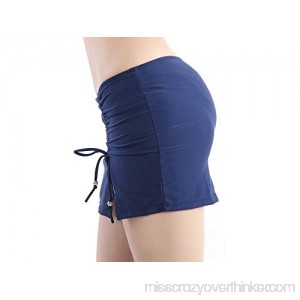 Deofean Women's Elastic Mid Waist Side Slit Pull Tie Swim Skirt Swimsuit Bottom Blue B07P87W9ST